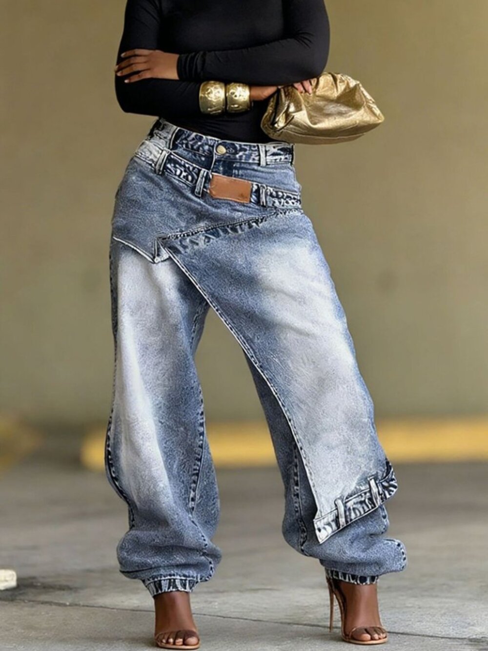 Layered Straight Leg Jeans